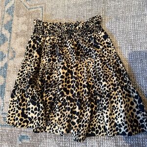 Topshop Leopard Print Tiered Skirt - Black and Tan